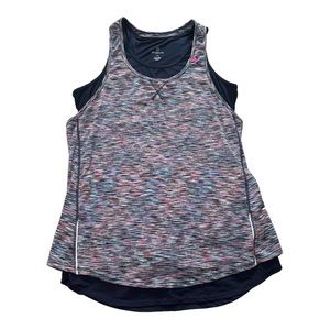 Tangerine Women’s Layered Active Tank - Blue & Pink Size L